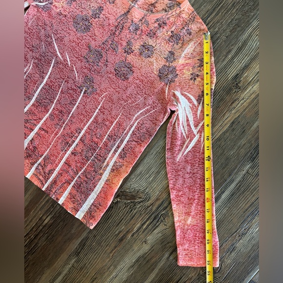 Project Womens L/S Shirt Blouse No Size See Measurements Orange White Floral Y2K - Picture 5 of 8